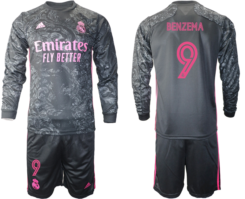 2021 Men Real Madrid away long sleeve #9 soccer jerseys